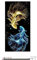 DCIDBEI 45 x 85 CM DIY 5D Runde Diamond Painting Meerestiere für Erwachsene, Diamant Malerei Fisch Kämpfer für Kinder, Dekoration Schlafzimmer Büro || Fischschwanz Gelb und Blau