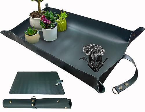 BIUWING Tappetino per rinvaso in pelle, tappetino per trapianto impermeabile ispessito, tappetino per piante grasse per interni per trapianto e controllo dei disordini