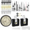 DRERIO 2 Stück Geräuschloses Uhrwerk Set mit 5 Zeiger-Sets Uhrwerk für Wanduhr Quarzuhrwerk Uhrlaufwerk mit Hohem Drehmoment,DIY Uhr Bewegung Ersatz Teile für Clock Ersatzteile Ersatz (22mm Welle)