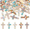 Bestewelry Kreuz-Anhänger aus Legierung, Emaille, buntes Mosaik-Sternmuster, Kreuz-Anhänger für Halskette, Armband, Schmuckherstellung, Basteln, Metall, ohne Edelstein, 30 Stück, Metall, Kein