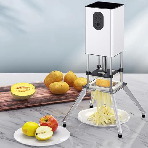Tranchez Sans Effort Des Frites Parfaites Avec Notre Coupe-Frites éLectrique Vertical - Coupe-Pommes De Terre Commercial Et Domestique En Acier Inoxydable - Comprend Une Lame De 9/12,2 Mm,Grey