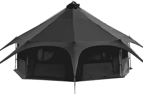 Tipi-Campingzelt, Baumwollzelt, Pyramiden-Jurtenzelt, Mehrpersonen-Familien-Glamping-Zelt, doppelschichtig, große wasserdichte Tipi-Zelte für 8–10 Personen