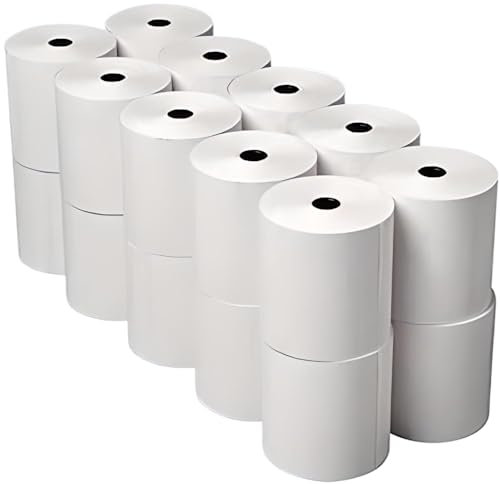 Double Dragon 57x57mm 1-Ply Carbonless Paper Rolls |Non-Thermal for Kitchen Printer, Printing Calculator, Cash Register, Adding Machine, Dot Matrix Impact Printer (20 Rolls)