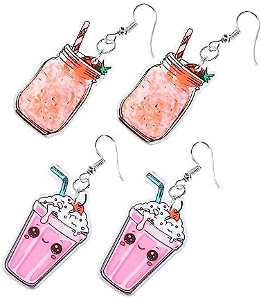 WRITWAA 2paare Flaschen Ohrringe Kreativer Hänger Sommer Kaltes Getränk Ohrringe Zubehör Flaschen Schmuck Dekor Entzückender Ohrschmuck Trinken Eardrop