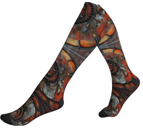 WCXTHGFA Clock Gear - Calcetines deportivos de compresión para mujer, para correr, fútbol y uso diario, 1 negro., Altoa única