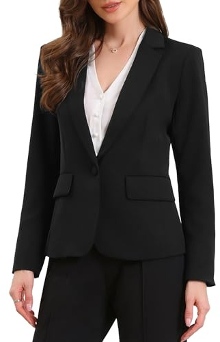 Blazers Femmes Manches Longues Fermeture à 1 Bouton | Vestes Costume de Bureau avec Épaulettes, Chic et Élégant