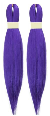 NHPY 2Pcs Extension Per Capelli Viola Lunghi,Con Trecce Sintetiche Pre-Allungate,Per Costume Di Halloween,Cosplay