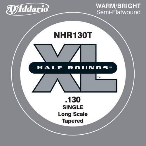 D'Addario NHR130T .130 Tapered Long Scale Half Round Single String for Bass Guitar