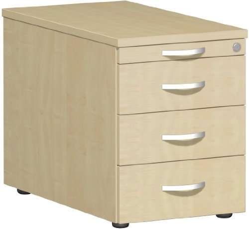 Gera Möbel S-530351-AH/AH Rollcontainer Venedig mit 3 Metall-Schubfächern und 1 Materialschubfach, 43 x 80 x 56,6 cm, ahorn
