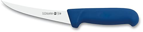 3 CLAVELES 8177 - Cuchillo deshuesar curvo Proflex acero inoxidable azul 13 cm