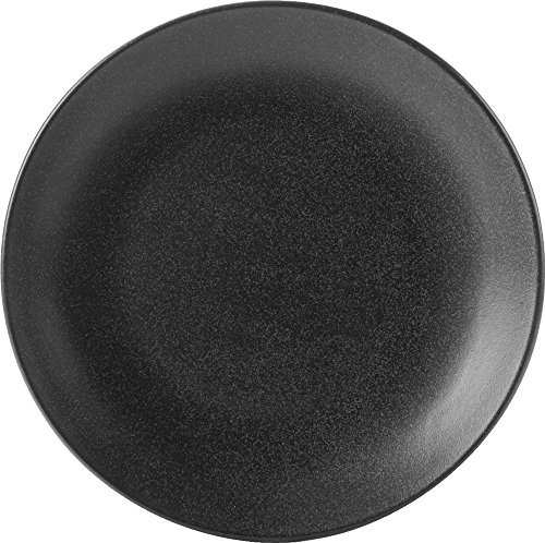 (187628GR) Seasons Range of Rustic Inspired Tableware by Porcelite ***Set of 4 Black Graphite Coupe Plate 28cm/11''Graphite Coupe Plate 28cm/11'' ''***