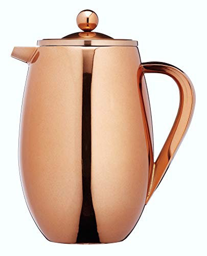 KitchenCraft Le'Xpress 8-Cup Insulated Metal Cafetière, 1 Litre (1.75 Pints) - Copper Finish