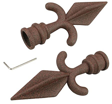 Liedeco Endstück für Gardinenstangen, Modell Amor, Serie Landhaus, ø 16 mm Durchmesser, 2 Stück, Farbe rost
