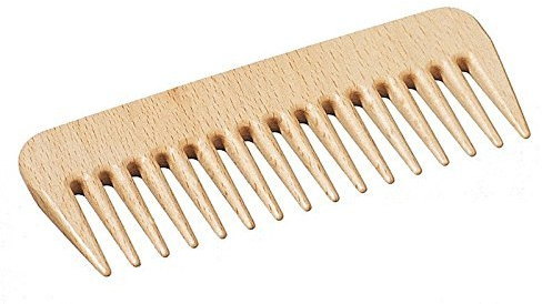 Frisierkamm - hochwertiger Kamm mit grober Zahnung, Lockenkamm, Strähnenkamm, Afrokamm, Holzkamm aus Buchenholz, ideal auch für unterwegs, Länge ca. 135 mm