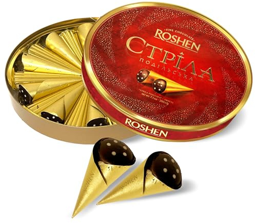 Roshen Schokoladen-Geschenkbox, 10 einzeln verpackte Schokoladenglasur, 352 g, perfekt für Geburtstage, besondere Anlässe und als Geschenk, klassische süße Leckereien in einer leuchtend roten Box