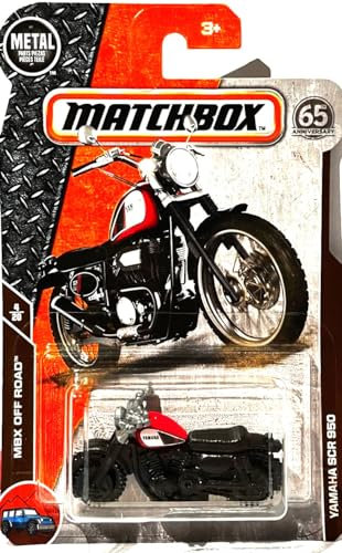 Matchbox 2018 MBX Off Road Yamaha SCR 950 (Motorrad) 89/125, Schwarz und Rot