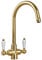 Astini Colonial English Gold & White Ceramic Handle Kitchen Sink Mixer Tap