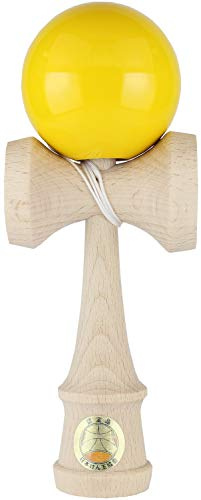 日本けん玉協会認定 New 競技用けん玉「大空」単色 黄 国産品 (OZORA KENDAMA)