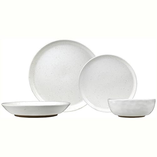 Kaya 16-teiliges legeres Geschirrset aus weißem Stein (Service für 4)