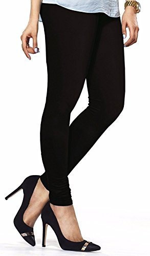 Ladyline Leggings, besonders weich, Premium-Baumwolle, extralang, Churidar-Leggings, einfarbig, für Workout, Yoga, Leggings, indisch Gr. One size, Schwarz