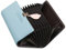 SAMKING Porte Carte de Crédit Femmes Cuir Véritable RFID Porte-Cartes de Visite Portefeuille Porte Monnaie Fermeture éclair (Bleu)