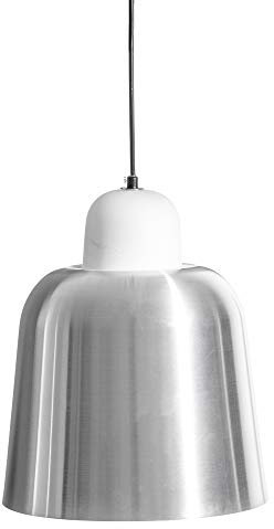 Lolahome Moderne Deckenleuchte mit konischem Lampenschirm aus Aluminium, silberfarben, Ø 30 cm