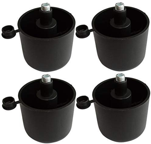 Aerzetix: 4 x Möbelfüße verstellbar Schwarz zum Einstecken Durchmesser 50 mm Höhe 44 mm C42482