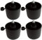 Aerzetix: 4 x Möbelfüße verstellbar Schwarz zum Einstecken Durchmesser 50 mm Höhe 44 mm C42482