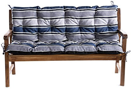 Gutekissen® Bankkissen, Sitzkissen, Gartenkissen, Steppkissen, Doppelkissen, Sitzmöbel, Gartenschaukel, Gartenmöbel L (160x60x50, Blau-grau 2)