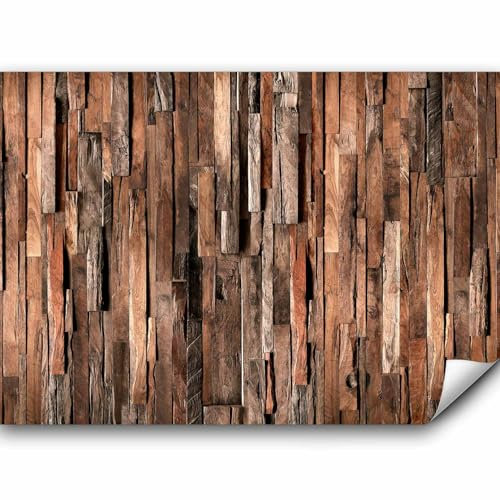 murando - Vlies Fototapete Bretter Holz 300x210cm Foto Tapete Schlafzimmer Wohnzimmer Vliestapete XXL Wandtapete Motivtapeten Bildtapete 3d Effekt Wand Dekoration - Optisch 3d beige braun f-C-0421-a-b