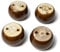 Mysummer 4PCS Wood Round Solid Furniture Legs White Bun Feet 2inch Tall Replacement for Sofa Couch Chair Ottoman Loveseat Coffee Table Cabinet Furniture Wood Legs… (walnut)
