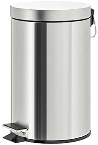 Papelera metalica q-connect con pedal cromada 43x29cm capacidad 20 litros