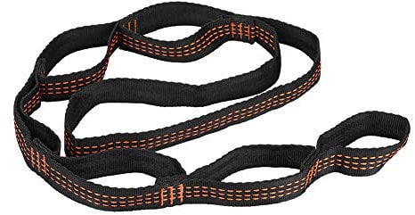 Josopa 1.1M 7 Loops Aerial Yoga Hammock Extension Rope Belt Strap for Hammock Aerial Yoga Outdoor Camping Double-Layer High-Strength Polyester Chrysanthemum Rope (Orange)