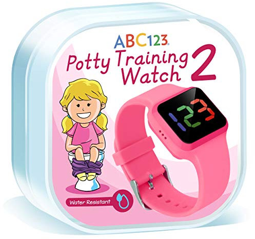 ABC123 Potty Training Watch 2- Baby Reminder Water Resistant Timer for Toilet Training Kids & Toddler (Pink)