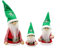 Dekohelden24 Filz- / Textil Weihnachtswichtel/Weihnachtsmannhelfer als Baumbehang/Anhänger im 3er Set, Größe zwischen 5 und 12 cm.