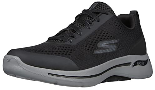 Skechers Herren Go Walk Arch Fit Idyllic Sneaker, Black Textile Synthetic, 45.5 EU