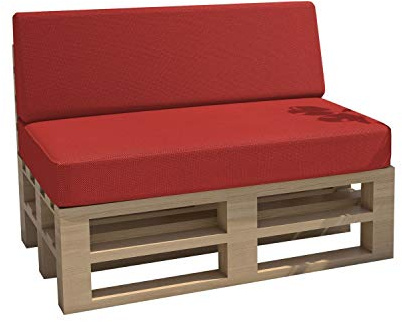 chilly pilley Palettenkissen Gartenkissen Wasserdicht Palettenauflage Palettenpolster Indoor Outdoor Waschbar Abnehmbar Sitzkissen Rückenkissen (2er Set, Rot)