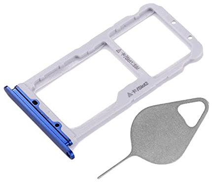 OnlyTech - Tiroir/Support de la Carte Double sim et Carte mémoire Micro SD du Huawei Honor 9 Bleu + Outil d'extraction