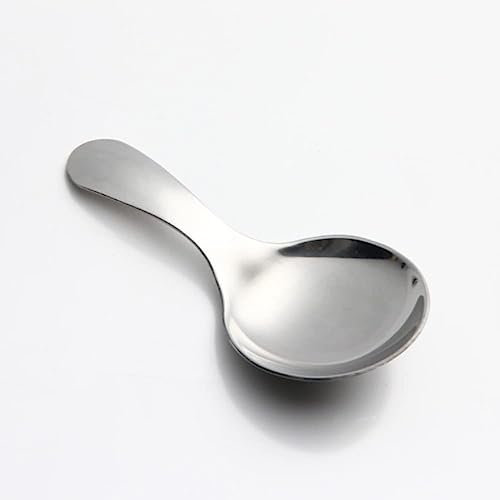 Stainless Steel Spoon, Short Handle Tea Coffee Spoon, Kitchen Condiment Sugar Salt Spice Scoop, Small Kids Spoon, Ice Cream Scoop (Silver)