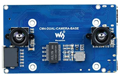 Binocular Camera Base Board Designed for Raspberry Pi Compute Module 4(CM4) Lite/eMMC Variants,ETH, HDMI, Micro SD, USB Includes