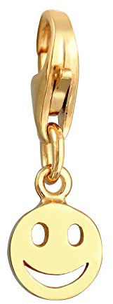 Nenalina lachendes Gesicht Karabiner Charm Anhänger für Bettelarmband aus 925 Sterling Silber 0412161621