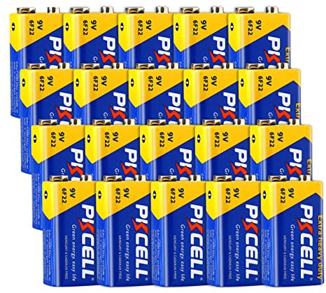 Batterie 9V 6F22 quadrate per rilevatori di fumo/incendio,irrigatori da giardino,multimetro,confezione da 16,PKCELL