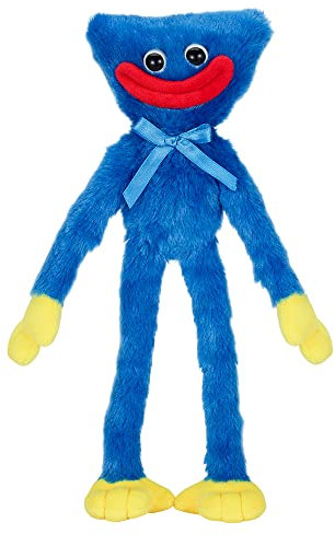 POPPY PLAYTIME - Smiling Huggy Wuggy Plüsch (35,6 cm hoch, Serie 1) [Offizielles Lizenzprodukt]