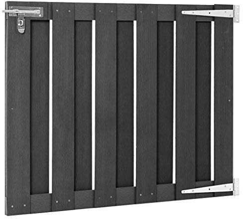 Tidyard Gartentor WPC Zauntor Zauntür Gartentür Hoftor Hoftür Pforte Tür Tor Gartenpforte Einfahrtstor 100 x 80 cm Grau