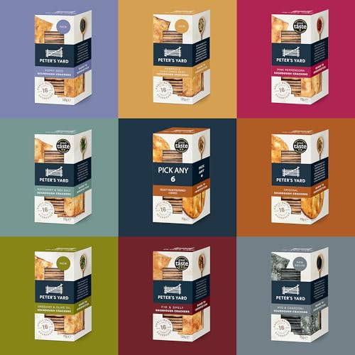 Peter's Yard Sourdough Crackers Pick Any 6 - Great with Chutney and Cheese, High Fibre, Natural Ingredients, Low Sugar. Sourdough Crackers for Cheese.