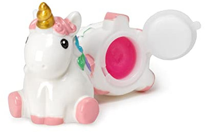 Legami - Brillo de labios sabor vainilla para niña, brillo rosa transparente, 4,5 x 5,5 cm, tema unicornio