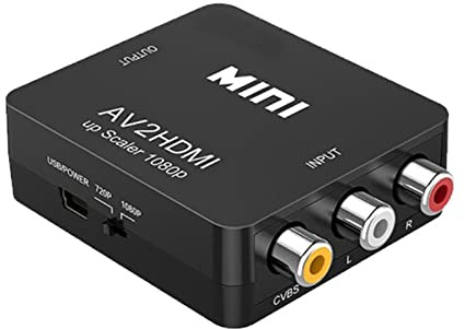 TopHomer RCA a HDMI 1080P AV RCA a HDMI Converter Composite CVBS AV a HDMI Video Audio Converter Adapter para PC Laptop Mini Xbox PS2 PS3 TV STB VHS VCR Camera DVD 1PCS