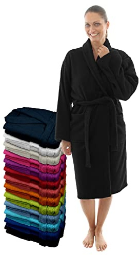 LEBENGOOD Bademantel für Damen, Herren, Unisex, Frottee 100% Baumwolle 400 gr, Flauschig, Kuschelig, Bunt, Leicht, Lang oder Kurz, Dusche, Größen Weicher Morgenmantel