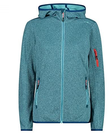 CMP - Damen-Knit-Tech-Jacke mit fester Kapuze, Wasserdunkler, D42