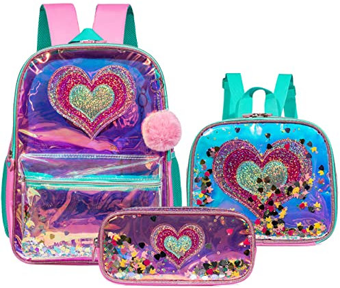 HTgroce Mochilas Escolares Para Niña, Preescolar Mochila Sets de útiles Escolares Mochilas Infantil Escolares con Bolsa de Almuerzo Bolsa de Bolígrafo para 6 a 8 Años